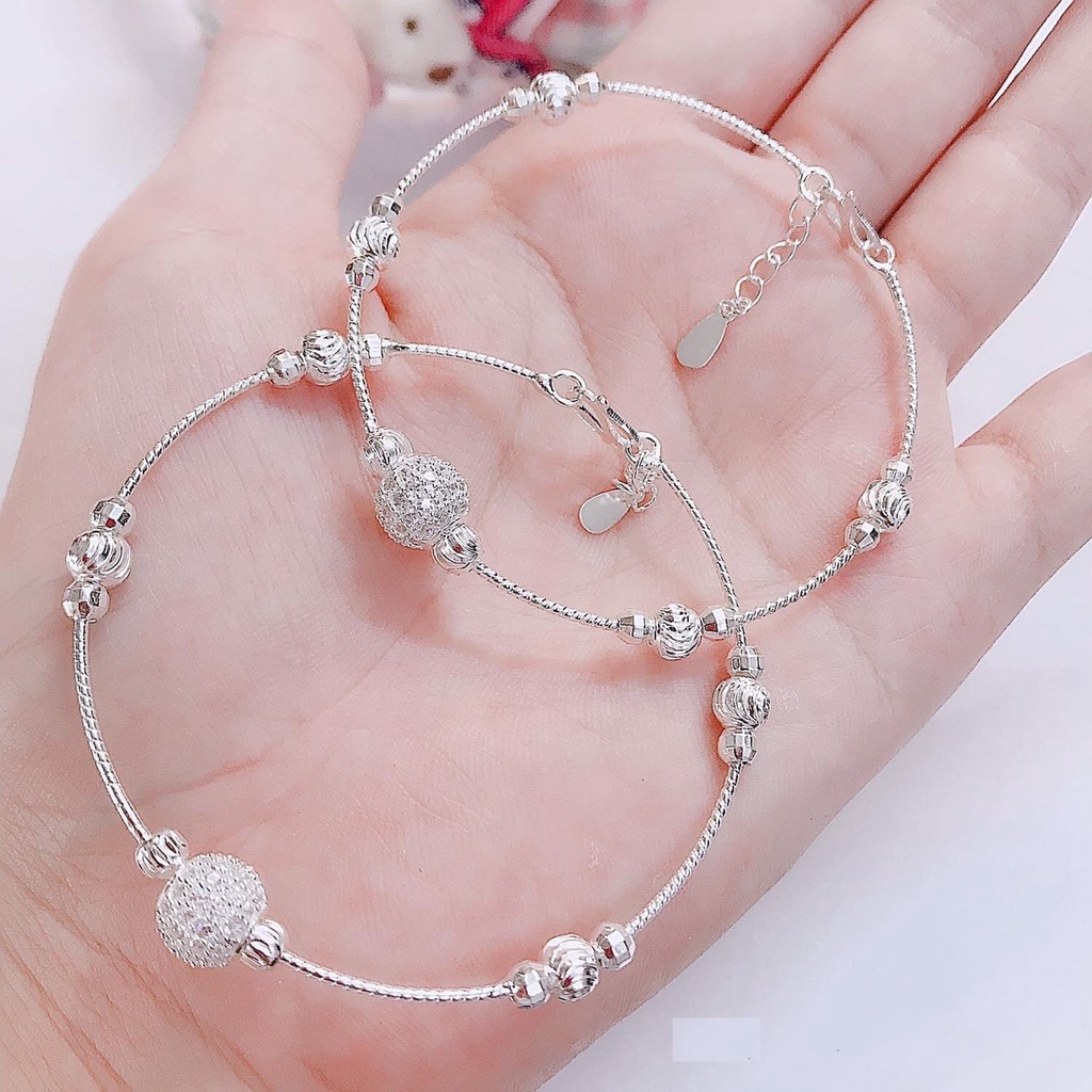 Lắc tay bạc nữ thời trang, chất liệu bạc ta cao cấp - Trang sức bạc Evasilver