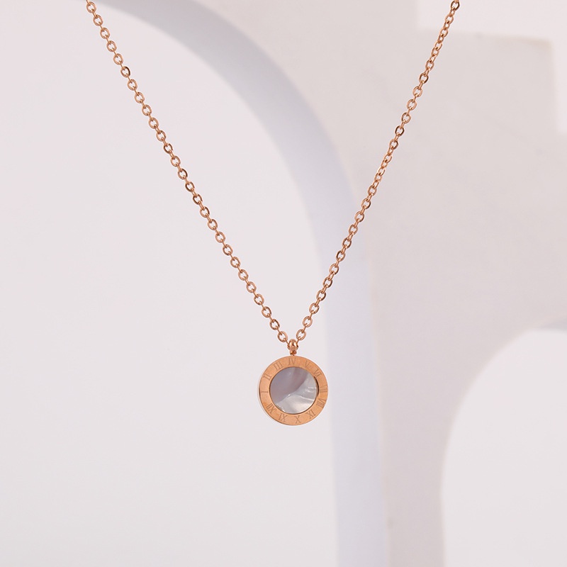Dây chuyền titan nữ không gỉ mạ vàng 18k mặt tròn basic Her Accessories CT31