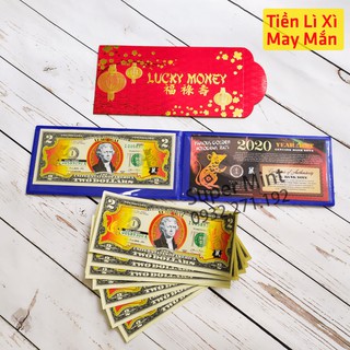Quà tặng Lì xì 2 USD chuột mạ vàng 2020 may mắn, phát tài lộc