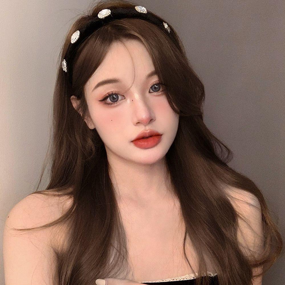 DANILO Băng đô cài tóc rửa mặt Vải Nhung Dày Dặn Đính Đá Phong Cách Baroque Cổ Điển Dành Cho Nữ