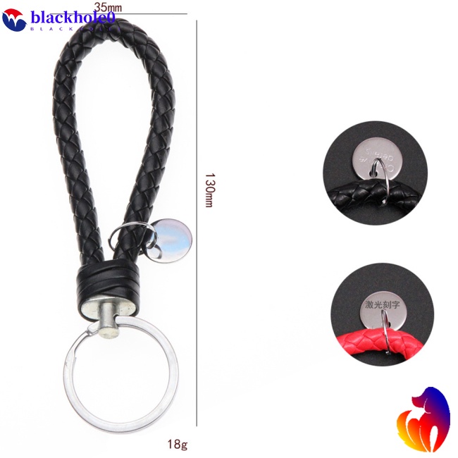 Móc khóa dây da bện nhiều màu sắc