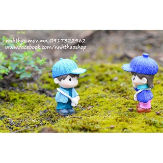 Tượng chibi bé trai trang trí mô hình, tiểu cảnh