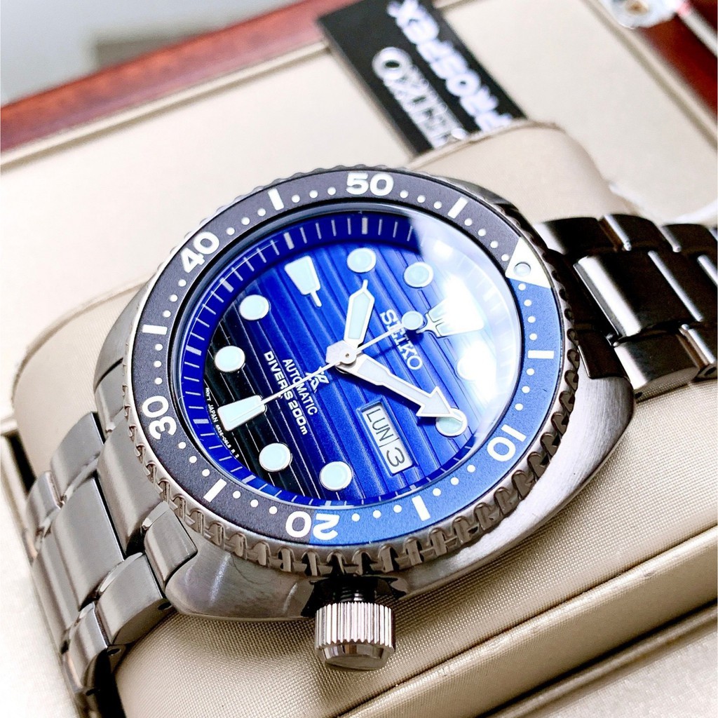 Đồng hồ Nam Seiko Diver'S 200m SRPD11 Mặt xanh,Lịch thứ ngày,Vòng Bezel-Máy cơ tự động Automatic-Dây kim loại-Size 45mm