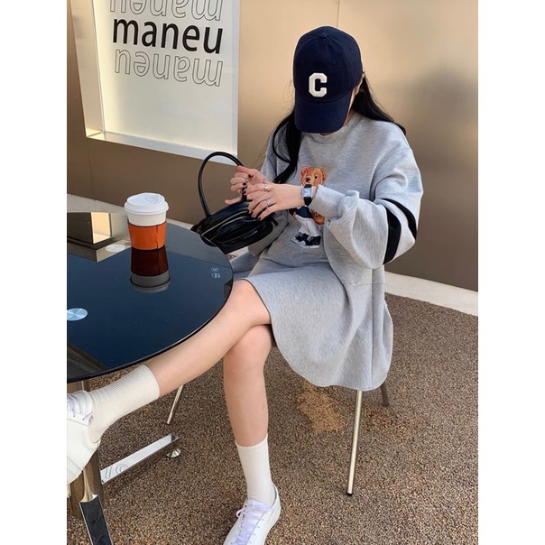 Váy Cotton nỉ Đuôi Cá Dài Tay Phom Suông Dáng Trẻ Trung Năng Động | BigBuy360 - bigbuy360.vn