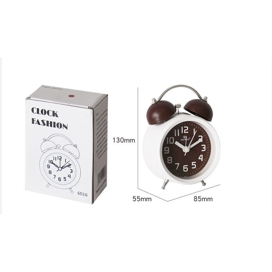 Đồng hồ báo thức kim loại CHUÔNG TO SIZE ĐẠI pha màu dễ thương, đồng hồ báo thức để bàn có đèn