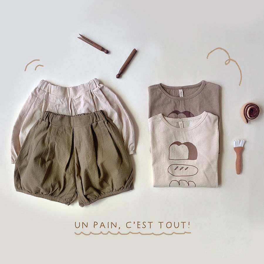 Set Áo Thun Tay Ngắn + Quần short Dáng Rộng Thiết Kế Đơn Giản Thời Trang Cho Bé