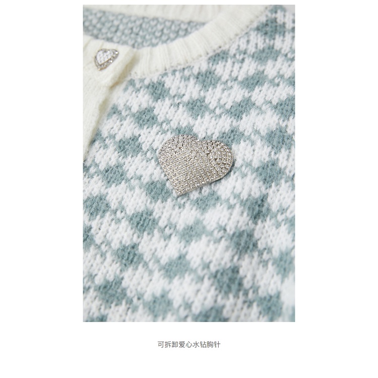 DUNEA Áo sweater Cổ Tròn In Hình Trái Tim Xinh Xắn Cho Nữ