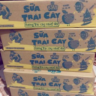 Thùng sữa kun vị trái cây nhiệt đới 110ml date mới nhất