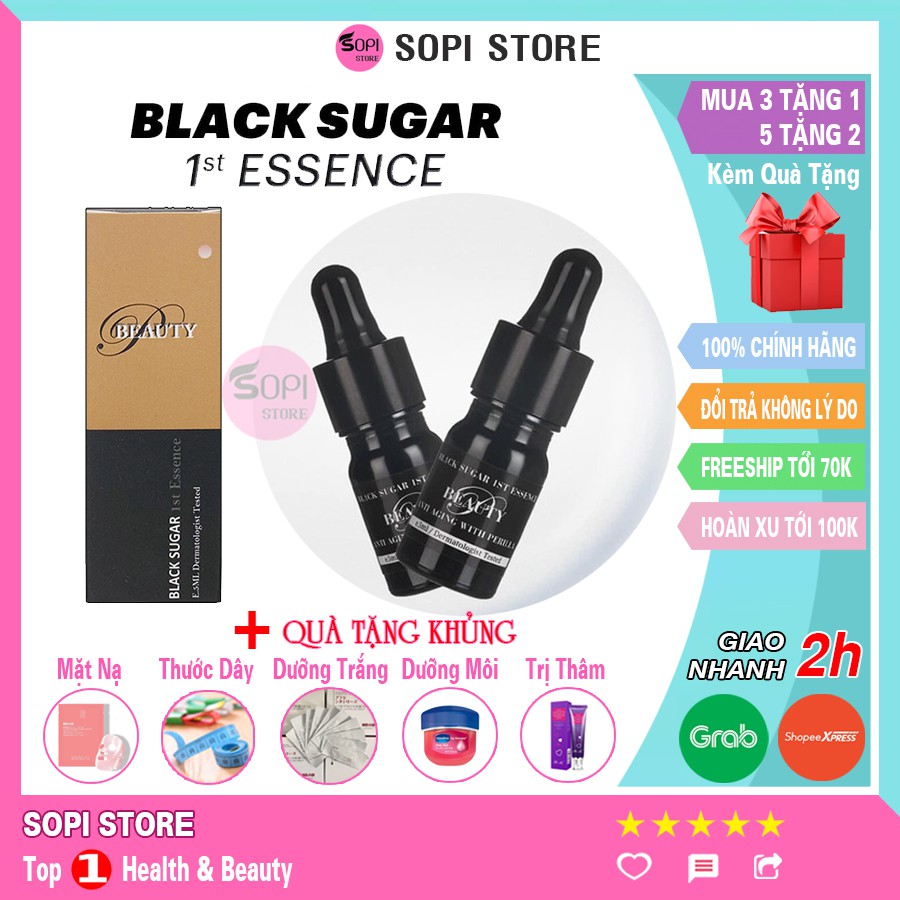 [Mua 3 tặng 1] Serum đường đen Black Sugar Ist Essence 5ml chính hãng, ngừa mụn, xoá thâm mụn, dưỡng da mụn - Sopi Store