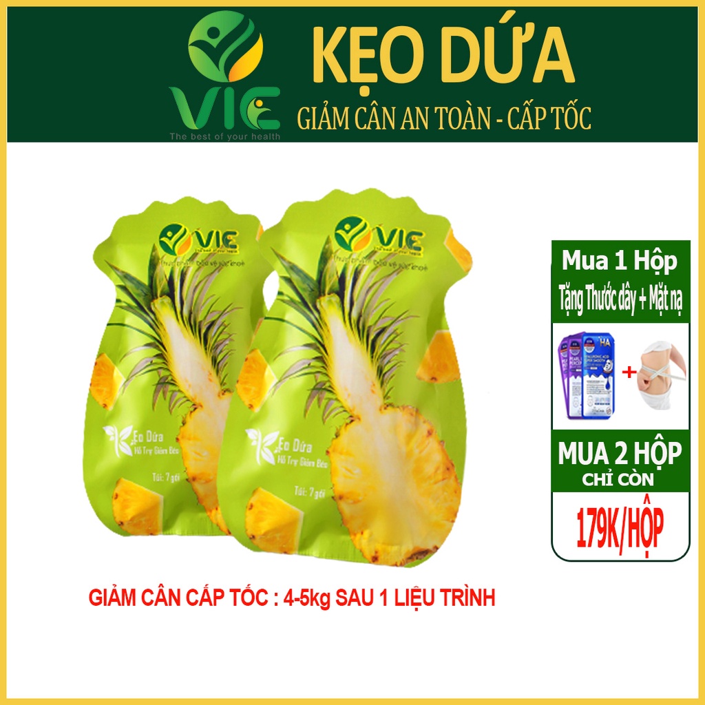 Kẹo Dứa Giảm Cân Chính Hãng VIC Organic Kẹo Giảm Cân Dứa Plus mẫu mới nhất