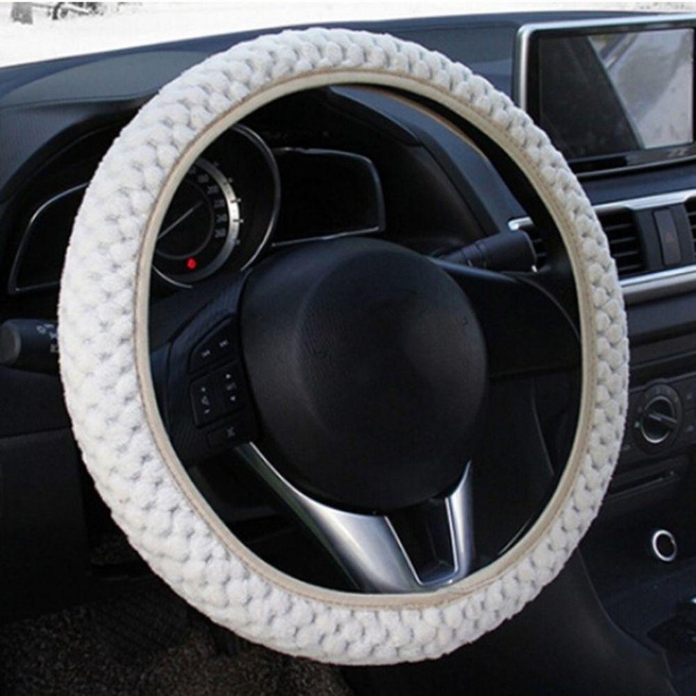 1 Vỏ Bọc Vô Lăng Xe Hơi Bằng Len Phối Lông Nhiều Màu Giữ Ấm Mùa Đông