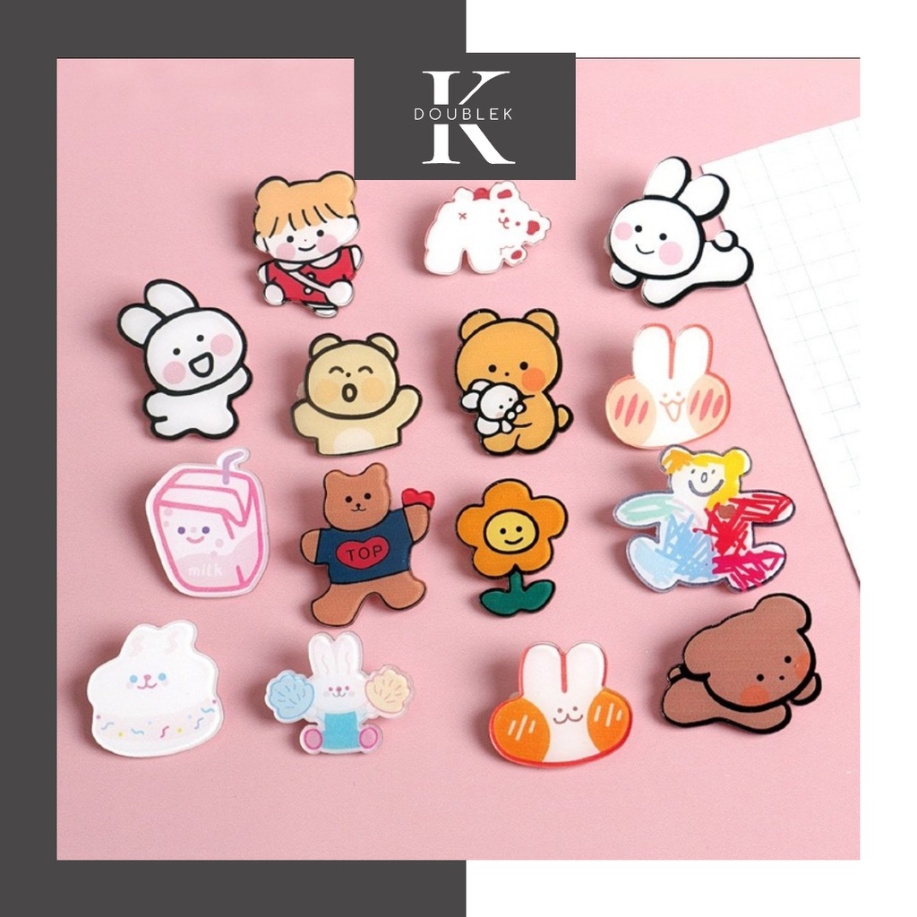 Ghim Cài Balo Túi Ví - Sticker trang trí hoạt hình đáng yêu - Mã "PKHS0072"