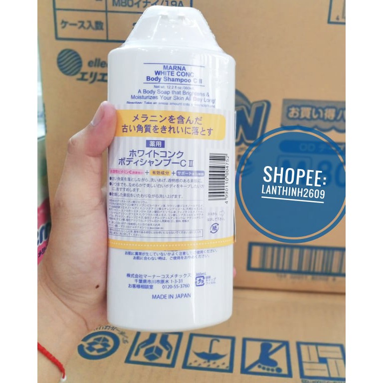 Sữa tắm trắng 360ml và dưỡng thể 200ml White Conc Body Vitamin C nội địa Nhật