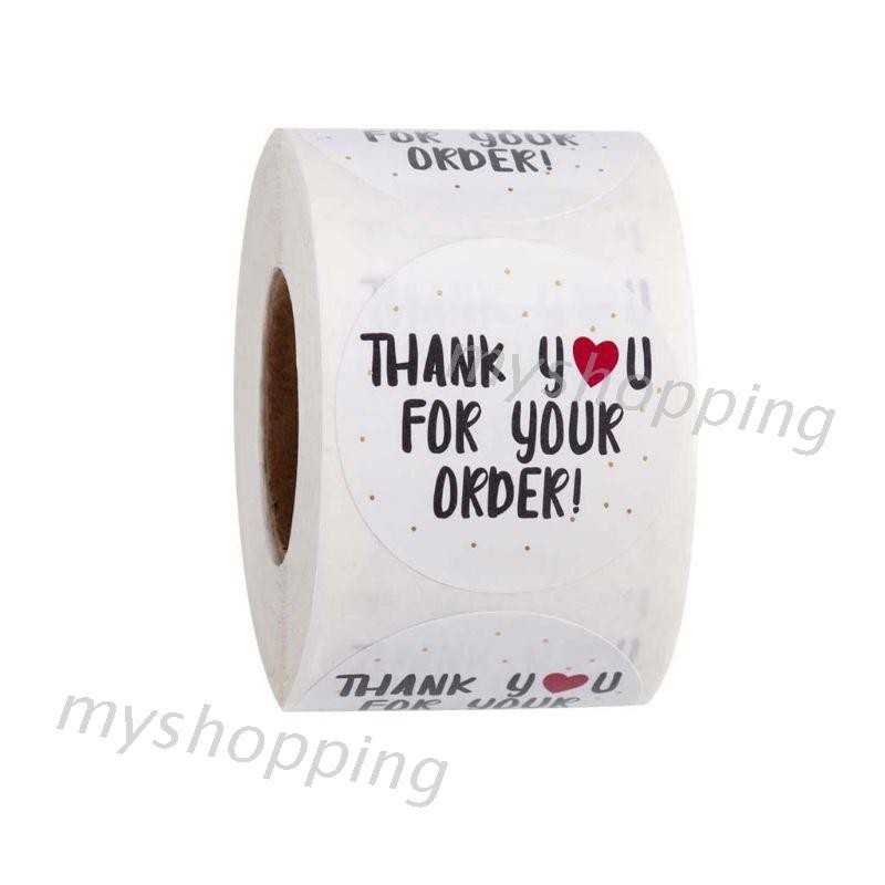 Cuộn 500 miếng dán trang trí hình chữ Thank You For Your Order