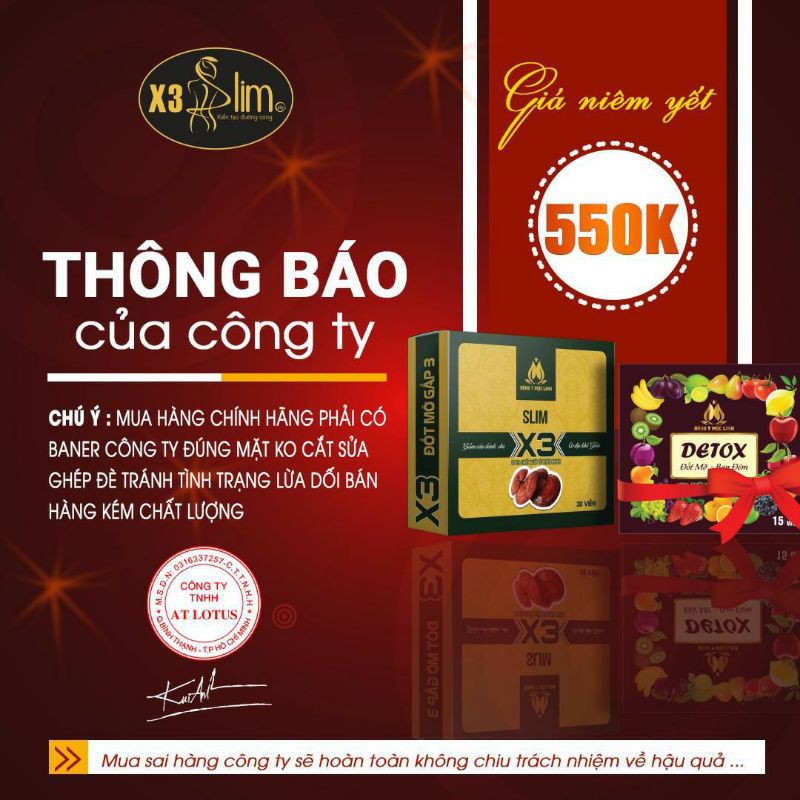 GC Slim X3 Đông Y Mộc Linh hàng CTY chính hãng