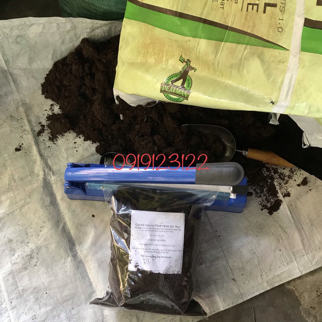 Đất hữu cơ Peat moss 1kg - size 0-7mm - gieo hạt hoặc trộn giá thể trồng sen đá cao cấp