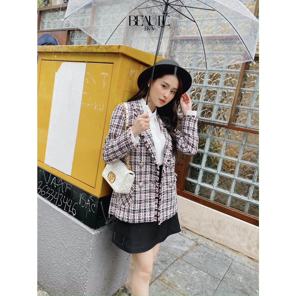 BEAUTEBYV - Áo Blazer vải tweed New Hexi