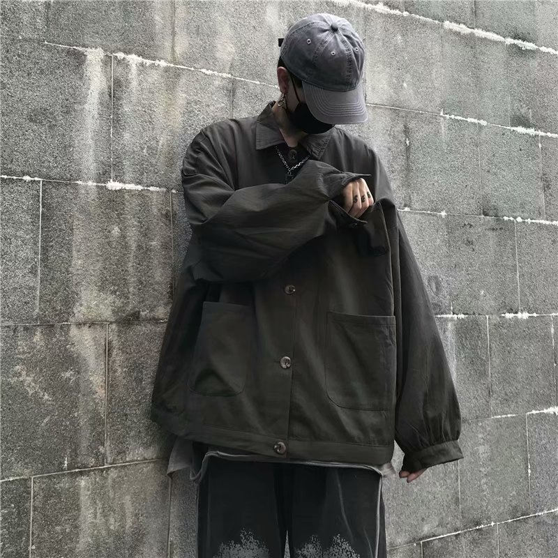 Korean Style Fashion Long Sleeve Men's Loose Shirt