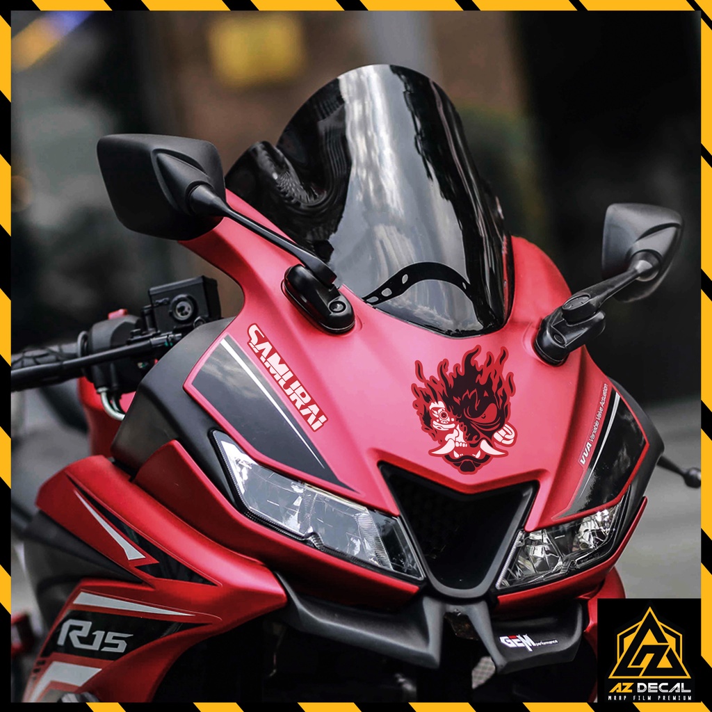 Tem Samurai Dán Xe Máy Xe Điện Mỏ Dè Mặt Nạ Mũ Bảo Hiểm | DVT-SAMURAI | Team Decal Sticker Samurai Chống Nước Bền Màu