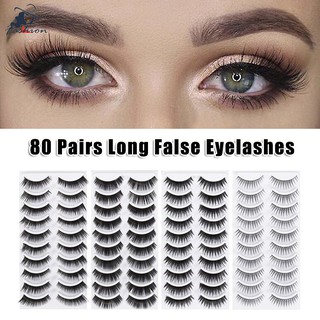 [Hàng mới về] Bộ 80 cặp lông mi giả 8 kiểu khác nhau dày dặn làm đẹp cho nữ