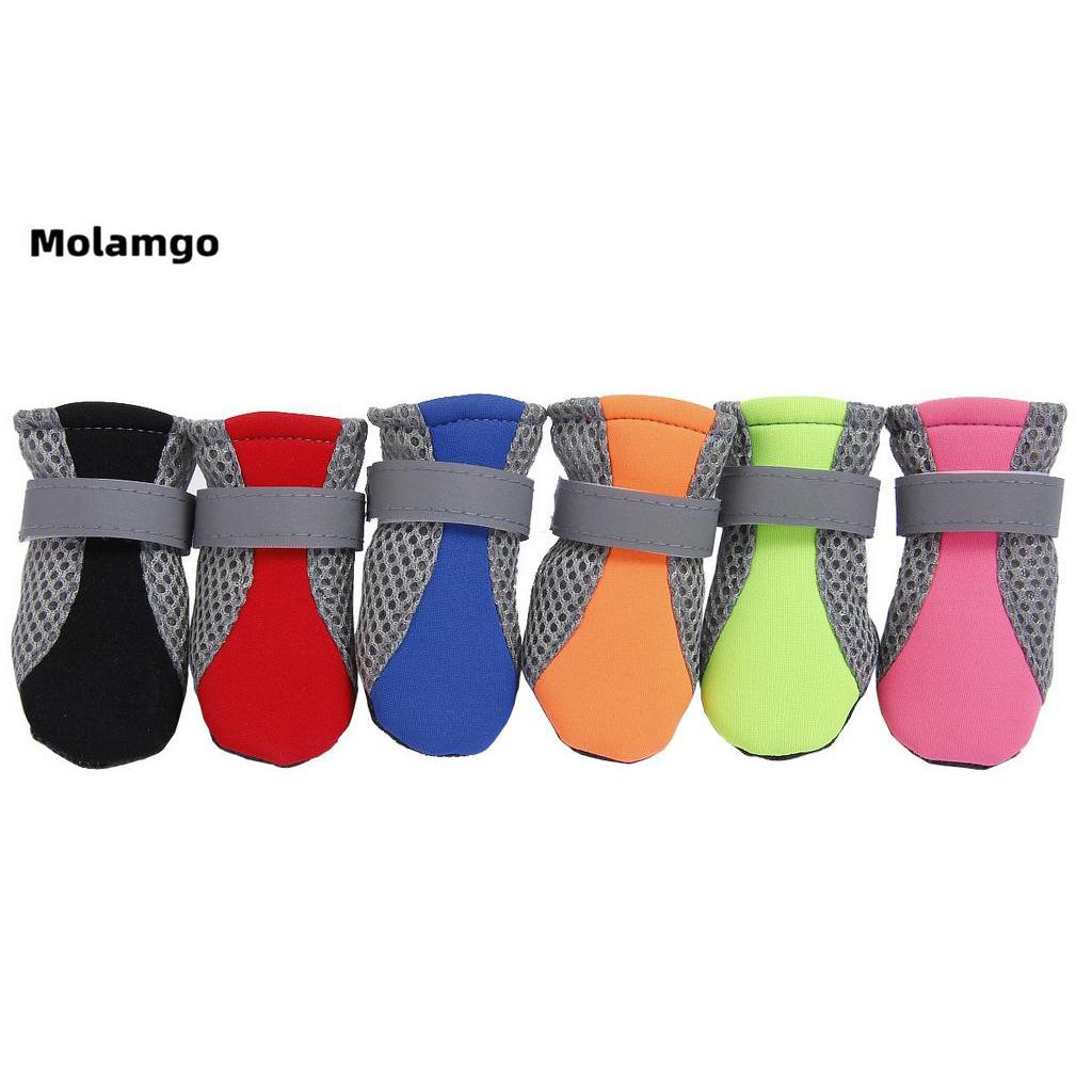 Set 4 chiếc giày vải lưới đáng yêu thoáng khí bảo vệ bàn chân cún cưng