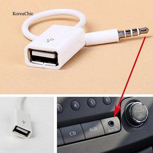 Giắc chuyển đổi từ MP3 3.5mm đầu cắm âm thanh AUX sang lỗ cắm USB 2.0