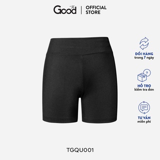 Quần Legging Đùi The Good, Quần Biker Chất Thun Tăm Cạp Cao Màu Đen Basic Dễ Phối Đồ