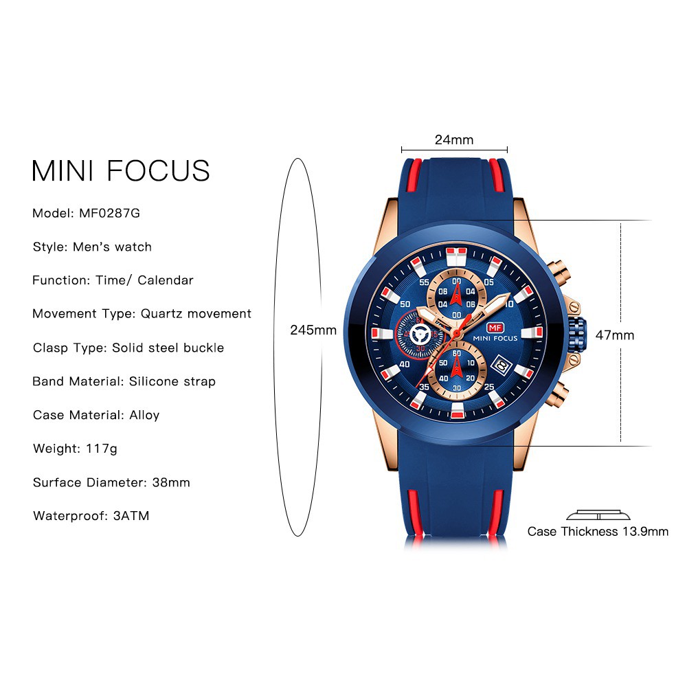 Đồng Hồ Quartz Analog Thể Thao MINI FOCUS MF0287G