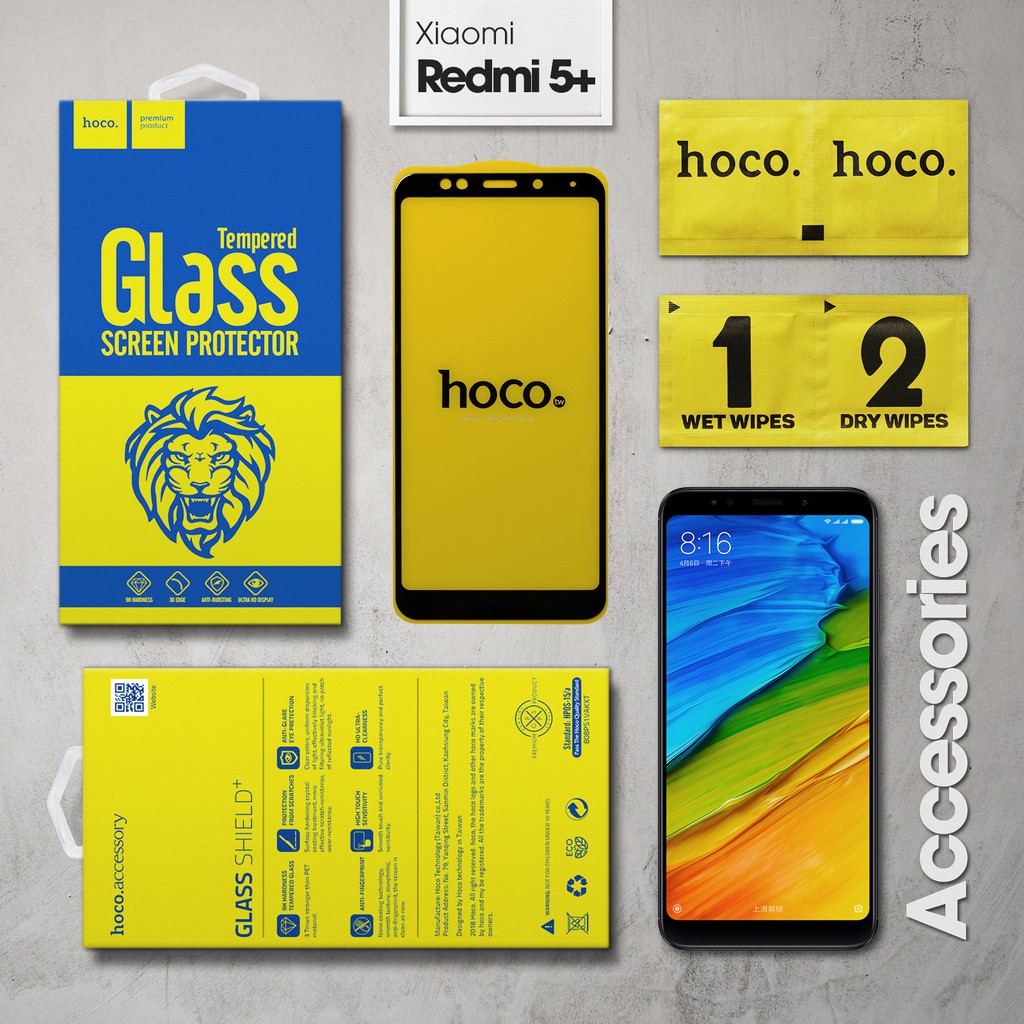 Cường lực Xiaomi Redmi 5 Plus hiệu Hoco.tw Full viền màu