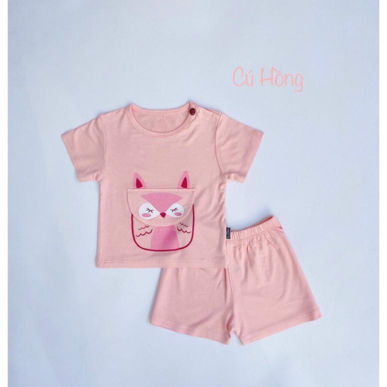 bộ cotton thun lạnh hình thú cho bé yêu