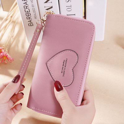 Ví nữ dài G0067 cầm tay 2 ngăn kéo sang trọng, thiết kế hình trái tim dễ thương nhiều ngăn tiện dụng