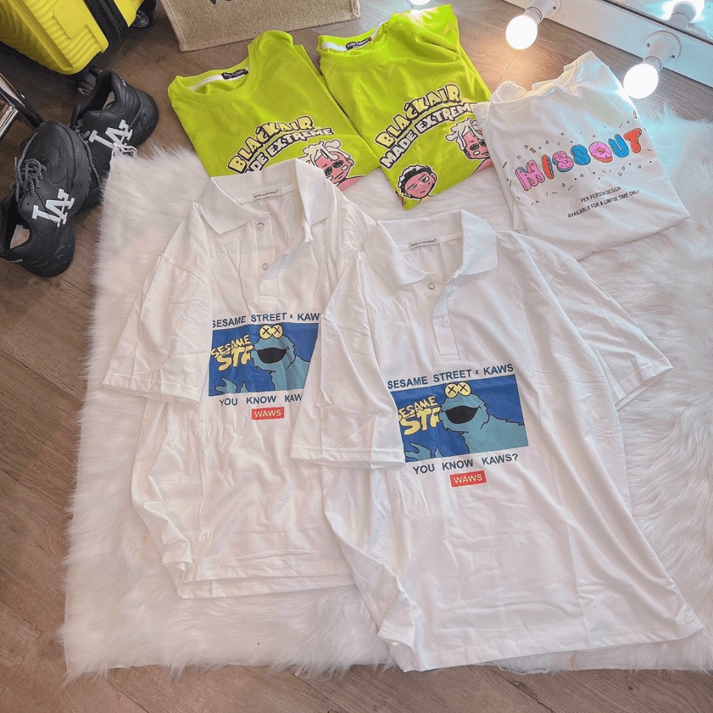 (HCM) Áo thun cổ trụ fom rộng thời trang genz , phong cách hàn quốc  , siêu hot hit KME STORE