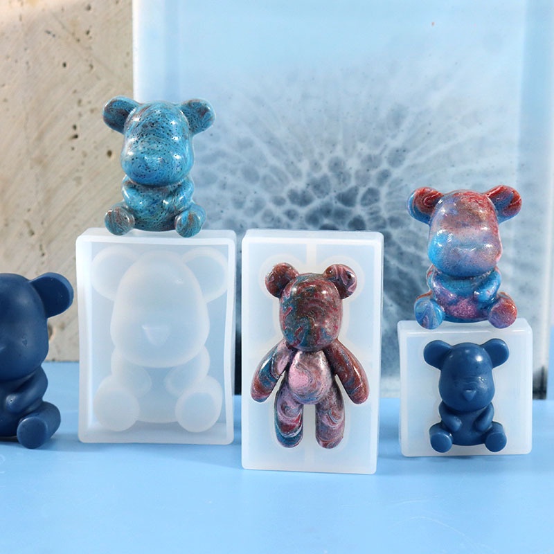 Khuôn Silicone Hình Gấu Violent 3d Làm Trang Sức Thủ Công