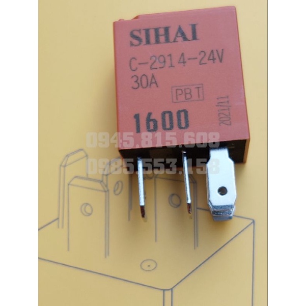 Rơ le 5 chân Sihai 12v/24v 30A cao cấp. Rơ le bé.