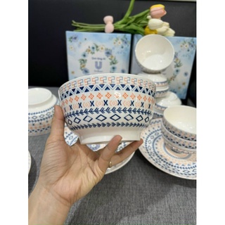 Bộ 2 chén, 1 Dĩa, 1 tô pastel (Quà tặng Unilever)