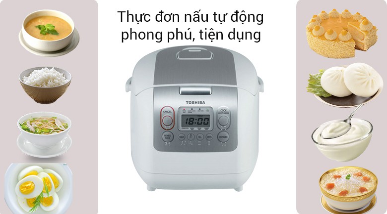 Nồi cơm điện tử Toshiba 1.8 lít RC-18NMFVN(WT) MỚI 100%- Sản Xuất Tại Thai lan Có xửng hấp