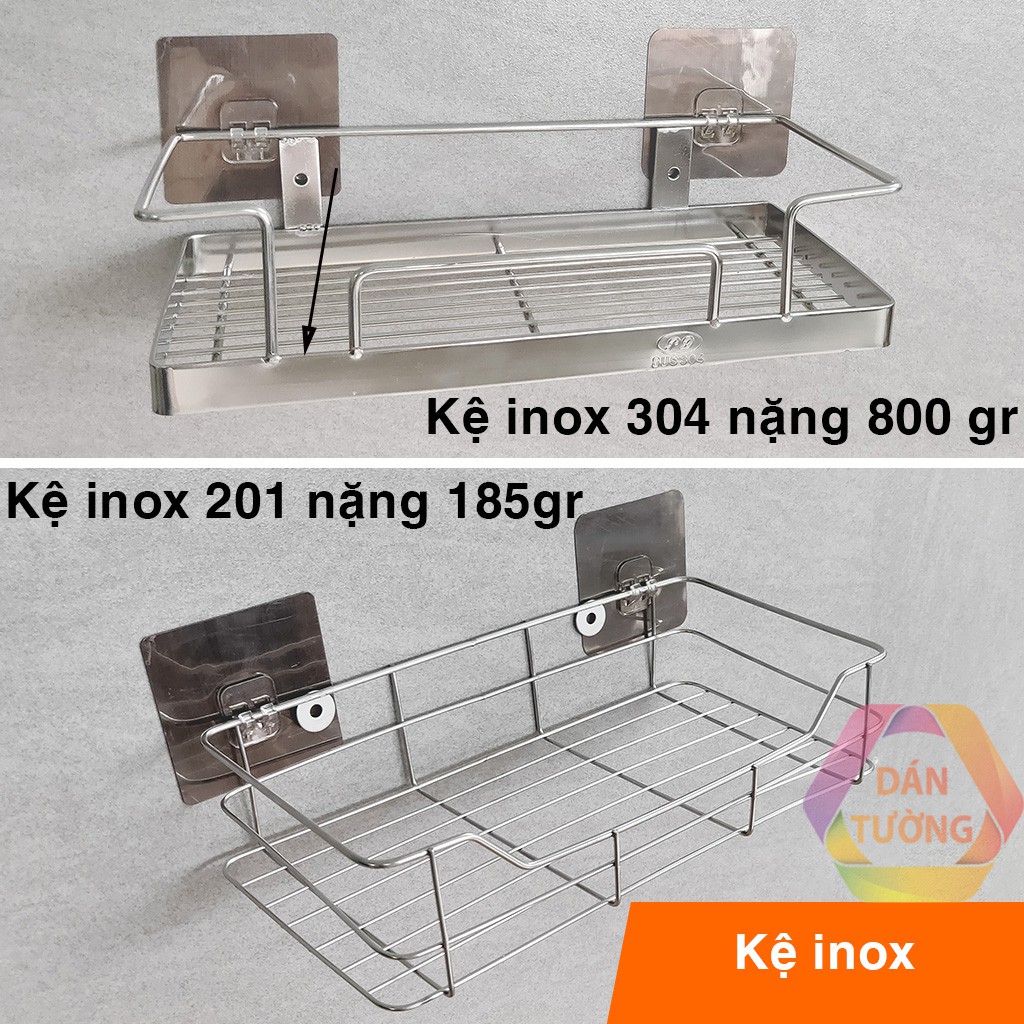 Kệ nhà tắm inox dán tường MDT, kệ để đồ phòng tắm chữ nhật inox 304 cứng cáp size to chịu lực cao - cn4.cn1