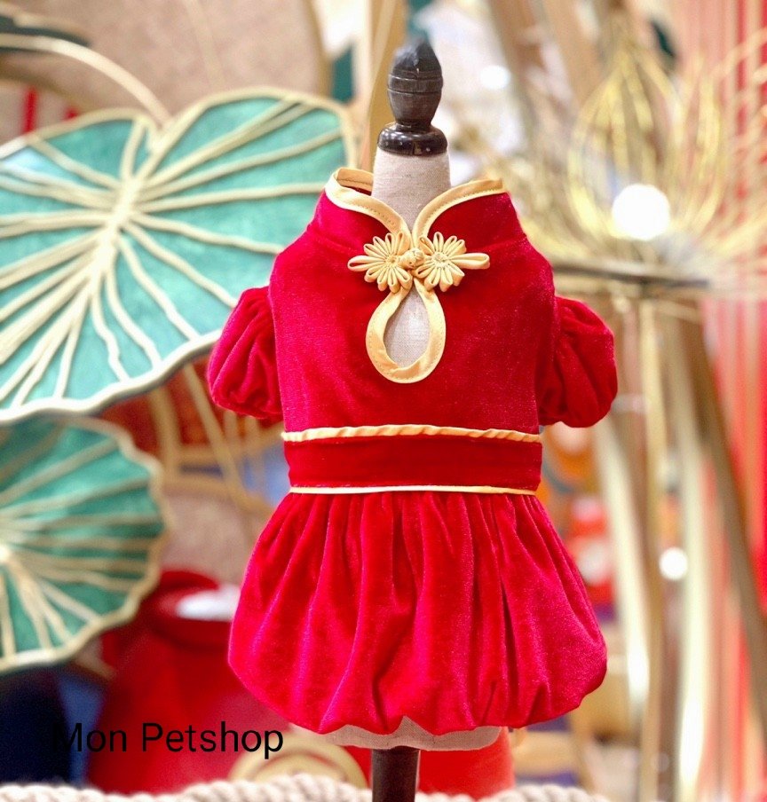 đầm nhung 2 màu cho thú cưng
