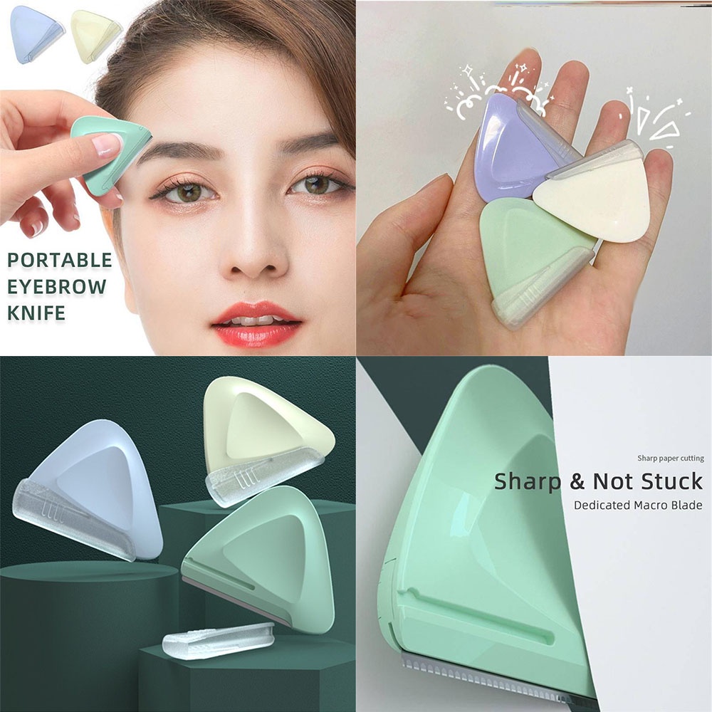 Set 2 Dao Tỉa Lông Mày Bằng Thép Không Gỉ Chất Lượng Cao