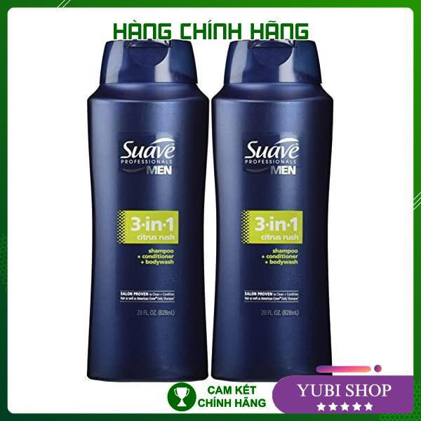 [HÀNG AUTH] DẦU GỘI SUAVE MEN 3 IN 1 - NHẬT BẢN - SỮA TẮM GỘI TOÀN THÂN SUAVE MEN 3 IN 1 CITRUS RUSH 828ML