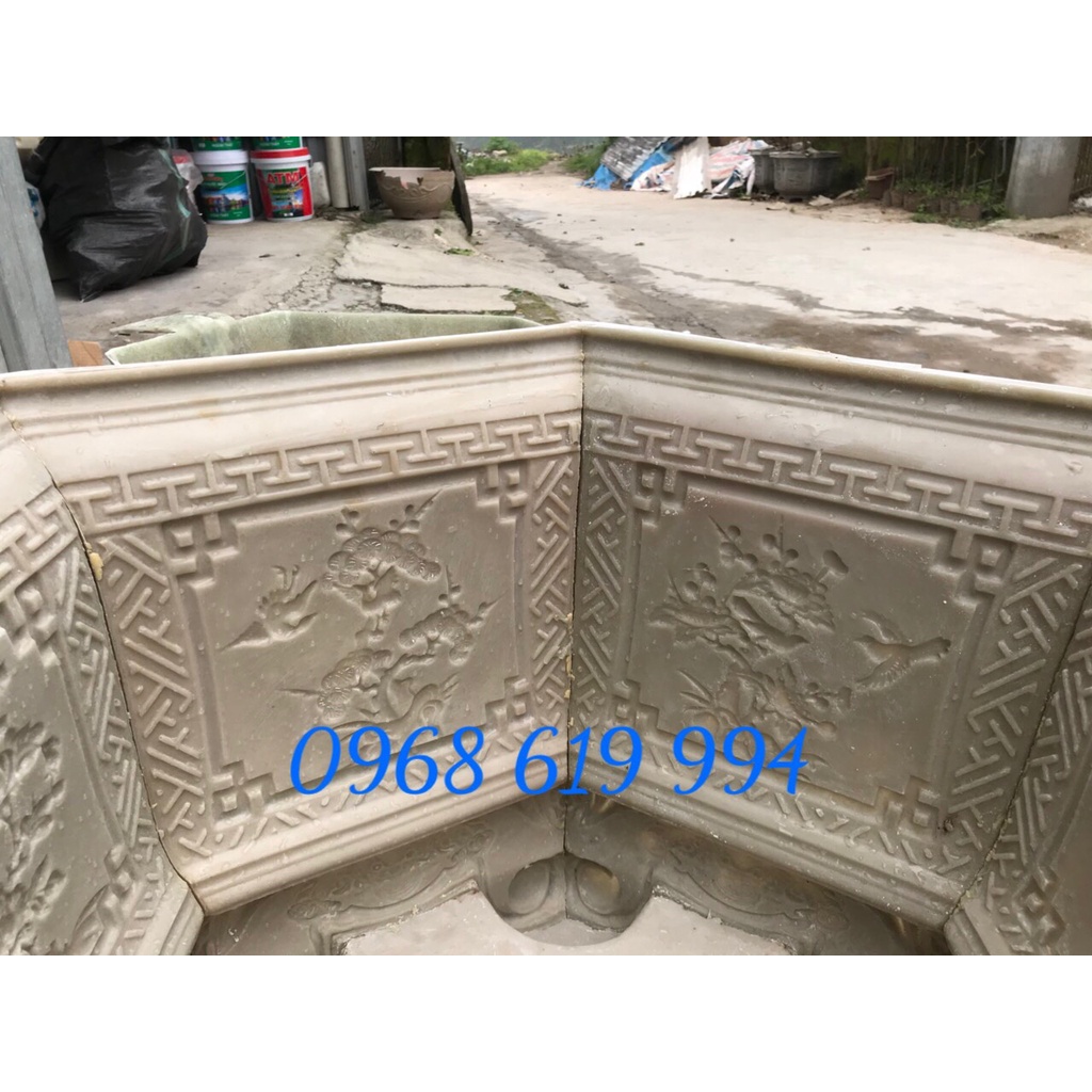 Khuôn đúc chậu lục giác 60 cao 45cm chân liền nhựa composite siêu bền siêu nét