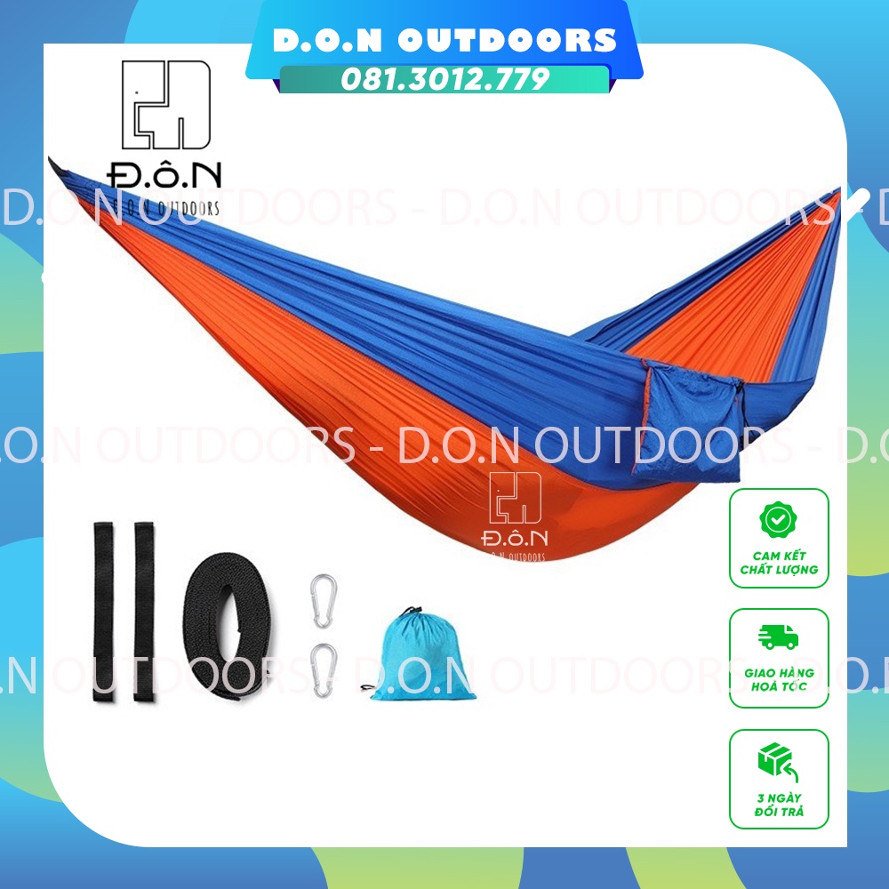 Võng Đôi Du Lịch Dã Ngoại, Võng Gấp Gọn Vải 210T Nylon Siêu Bền Dài 275 x 140 cm - D.O.N OUTDOORS