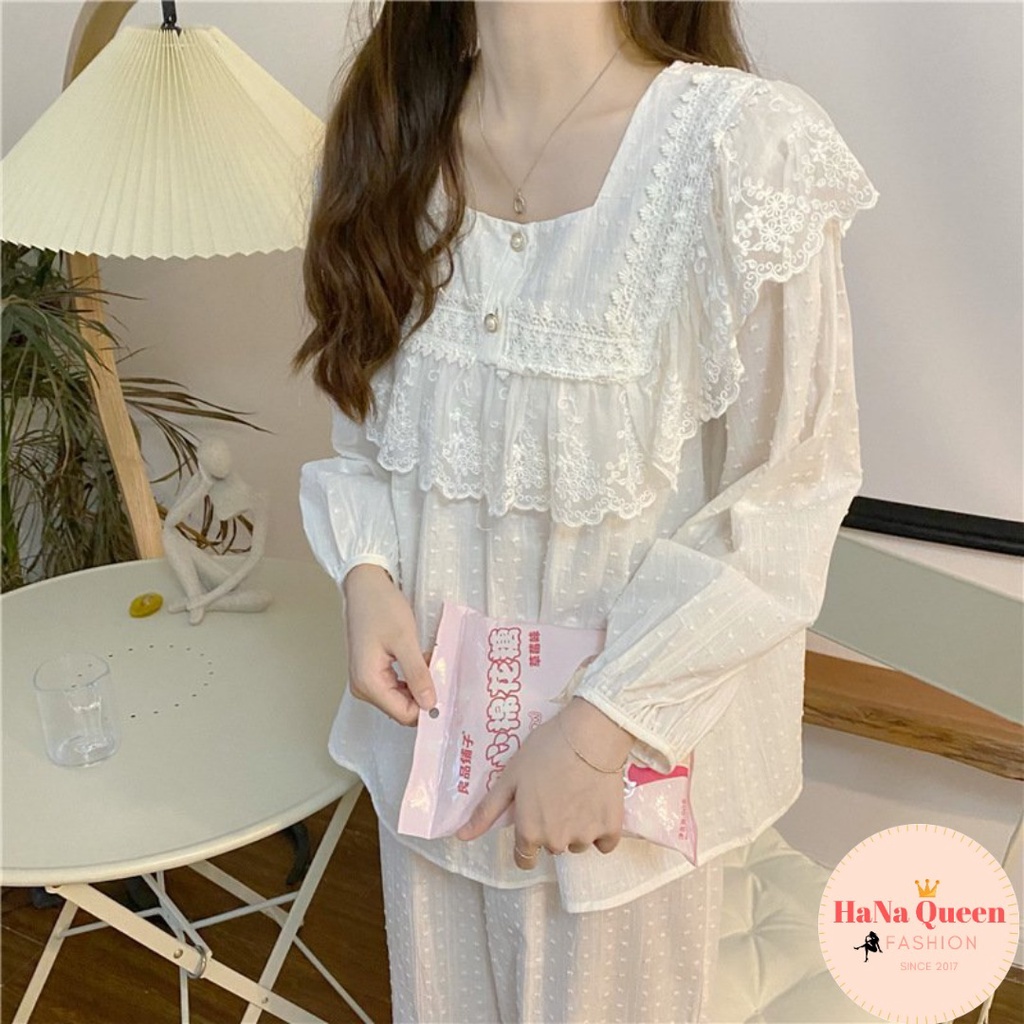 Bộ đồ mặc nhà ullzang phong cách tiểu thư cực xinh [Sẵn Hàng]