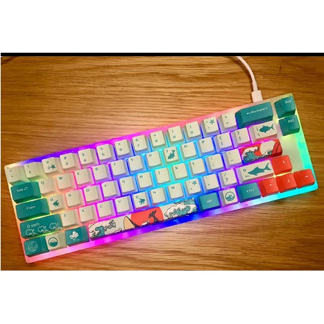 Bàn phím cơ Coral Sea Keycaps, 104/87/65/61 Keycaps OEM PBT Keycaps GK61 Cherry MX Switch Bàn phím cơ chuyên dụng Keycaps PBT Dye Sublimation Keycaps