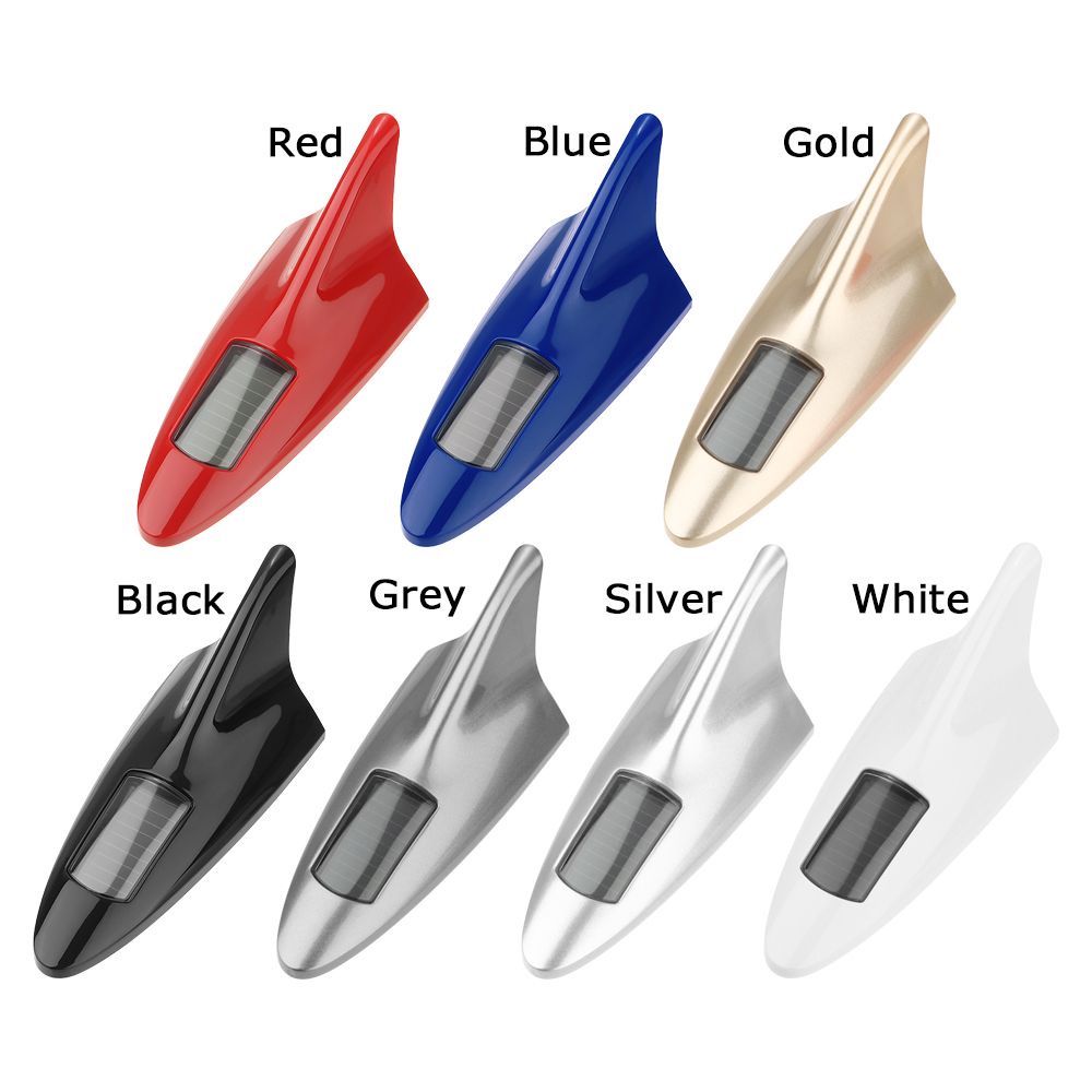 Ăng ten vây cá mập có đèn led nhiều màu tùy chọn thời trang gắn nóc xe hơi sử dụng năng lượng mặt trời