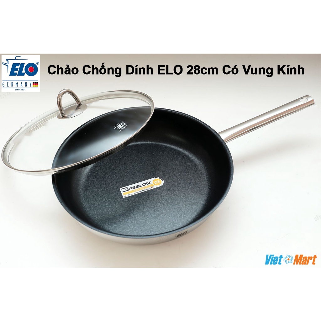Bộ nồi Chảo Chống Dính Elo Smaragd Plus 5 Chiếc Cao Cấp Kèm Xửng Hấp Nấu Bếp Từ Inox 304 Nhập Khẩu