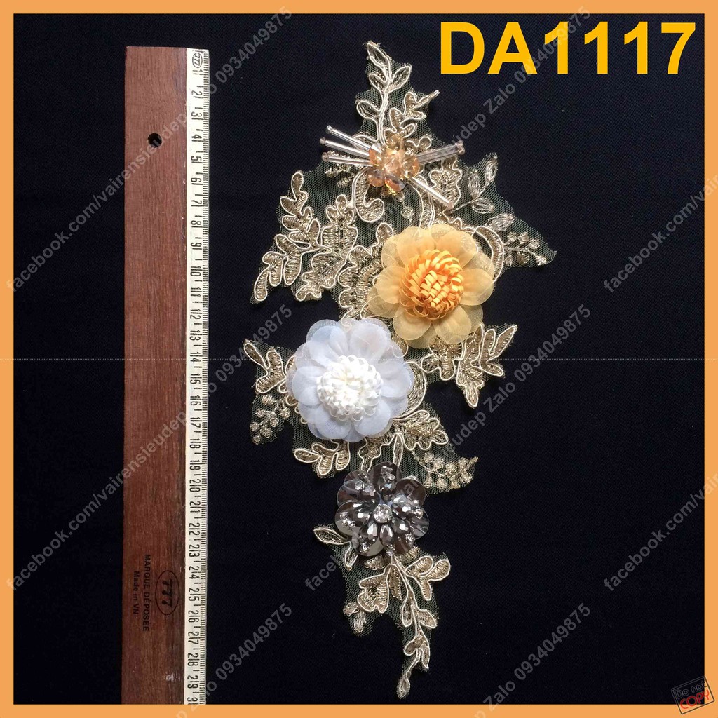 HOA ĐÍNH ĐÁ PHA LÊ - DA1117 - VÀNG TRẮNG