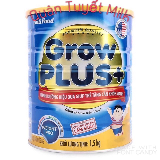 Sữa Nutifood Grow Plus Xanh 1,5Kg