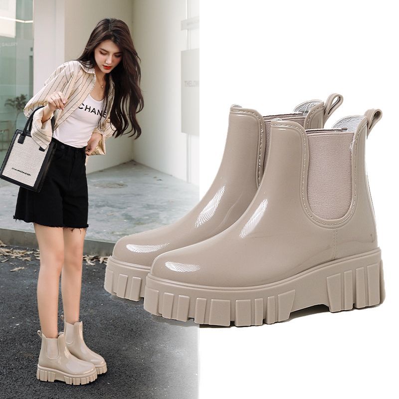 Giày Bốt Martin Đi Mưa Cổ Thấp Đế Dày Chống Trượt / Thấm Nước / Dầu Mỡ Thời Trang Cho Nữ