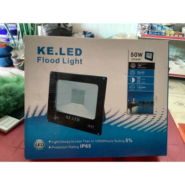 BỘ 2 ĐÈN LED PHA 50w (kèm 2m dây và phích) loại tốt - CHỐNG NƯỚC IP65